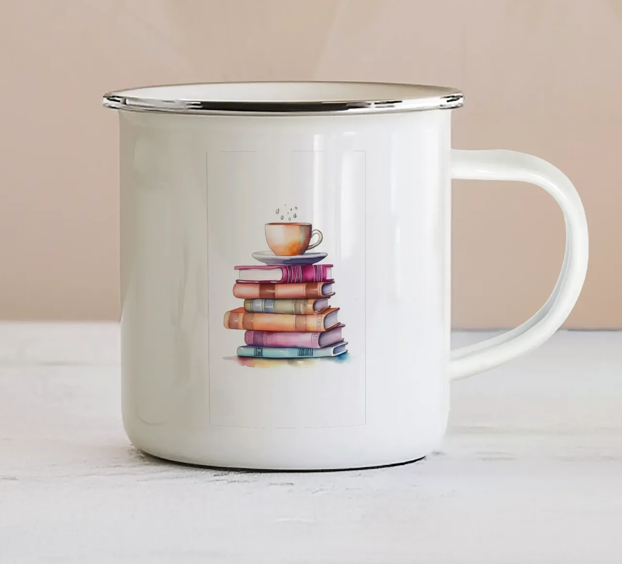Libri sull'acquerello tazza in smalto da Aiden Garcia