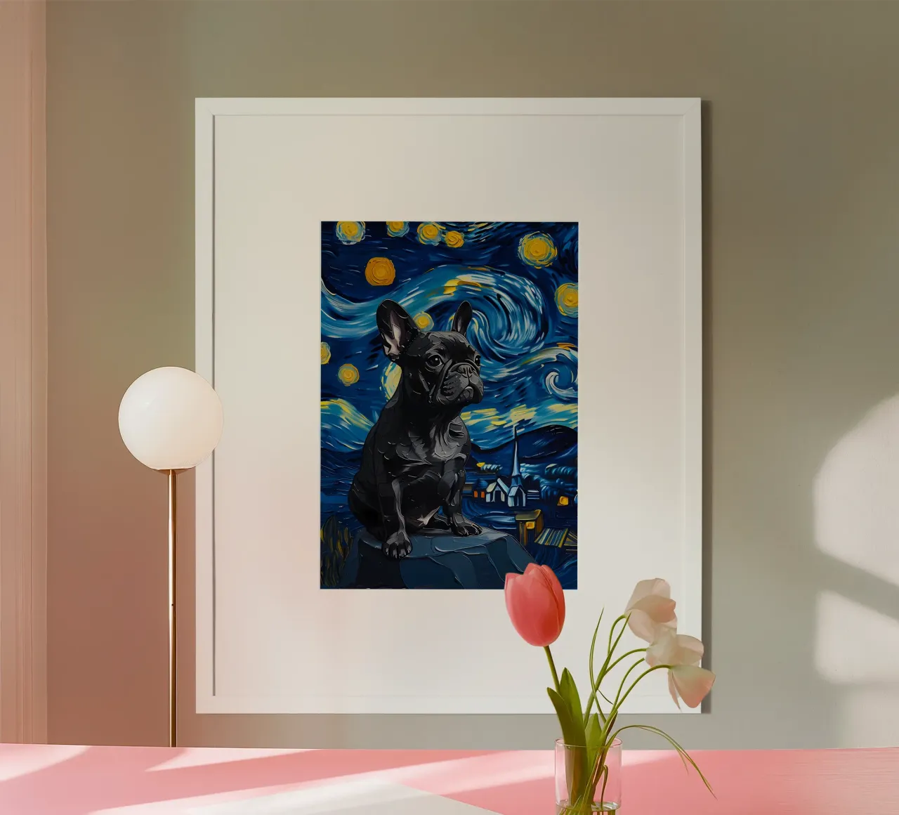 bulldog vangogh carta hahnemühle da Adrian Patel