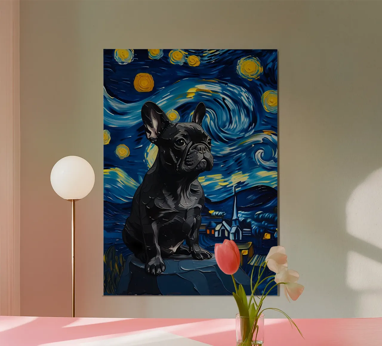 bulldog vangogh carta hahnemühle da Adrian Patel