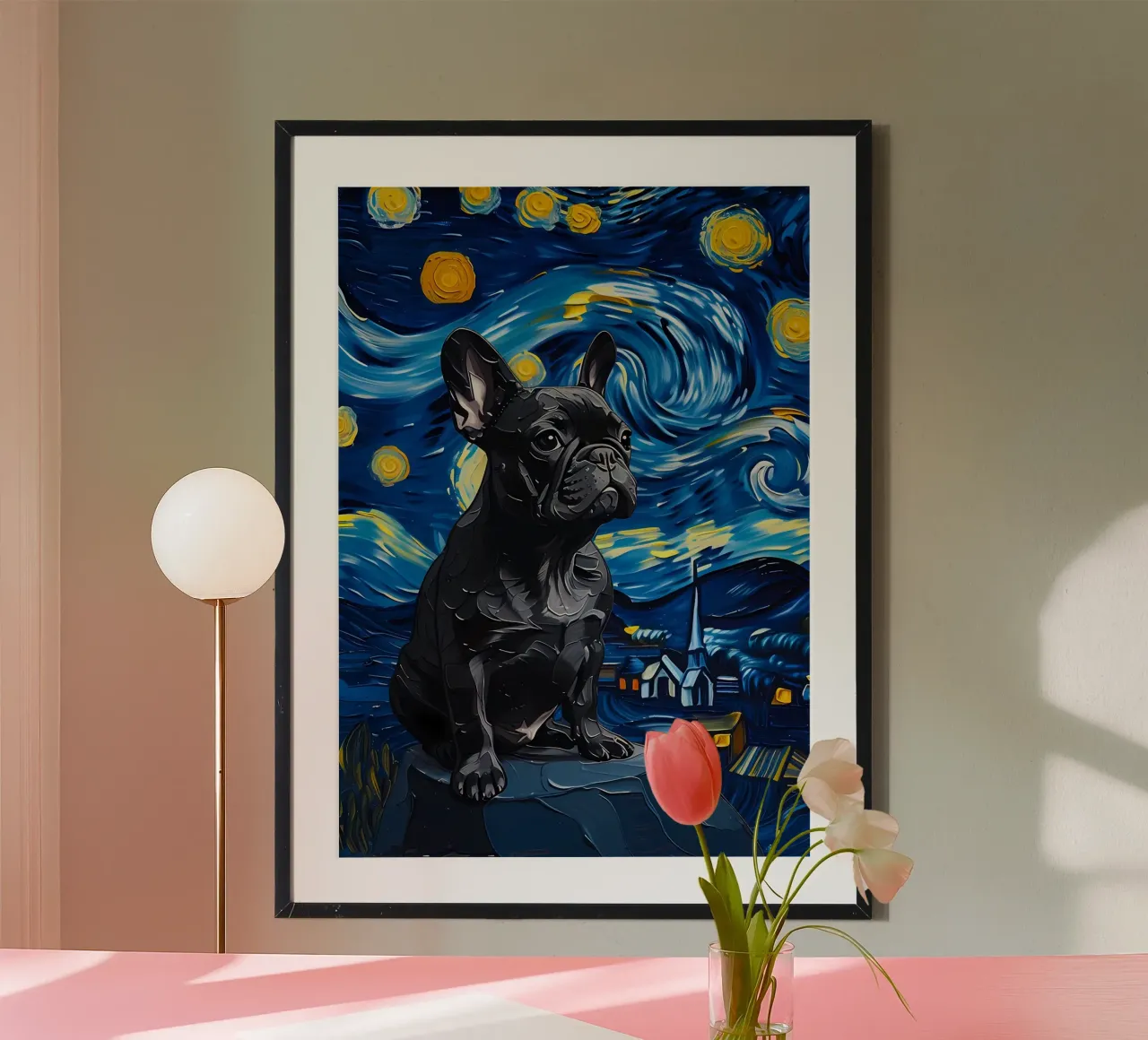 bulldog vangogh carta hahnemühle da Adrian Patel