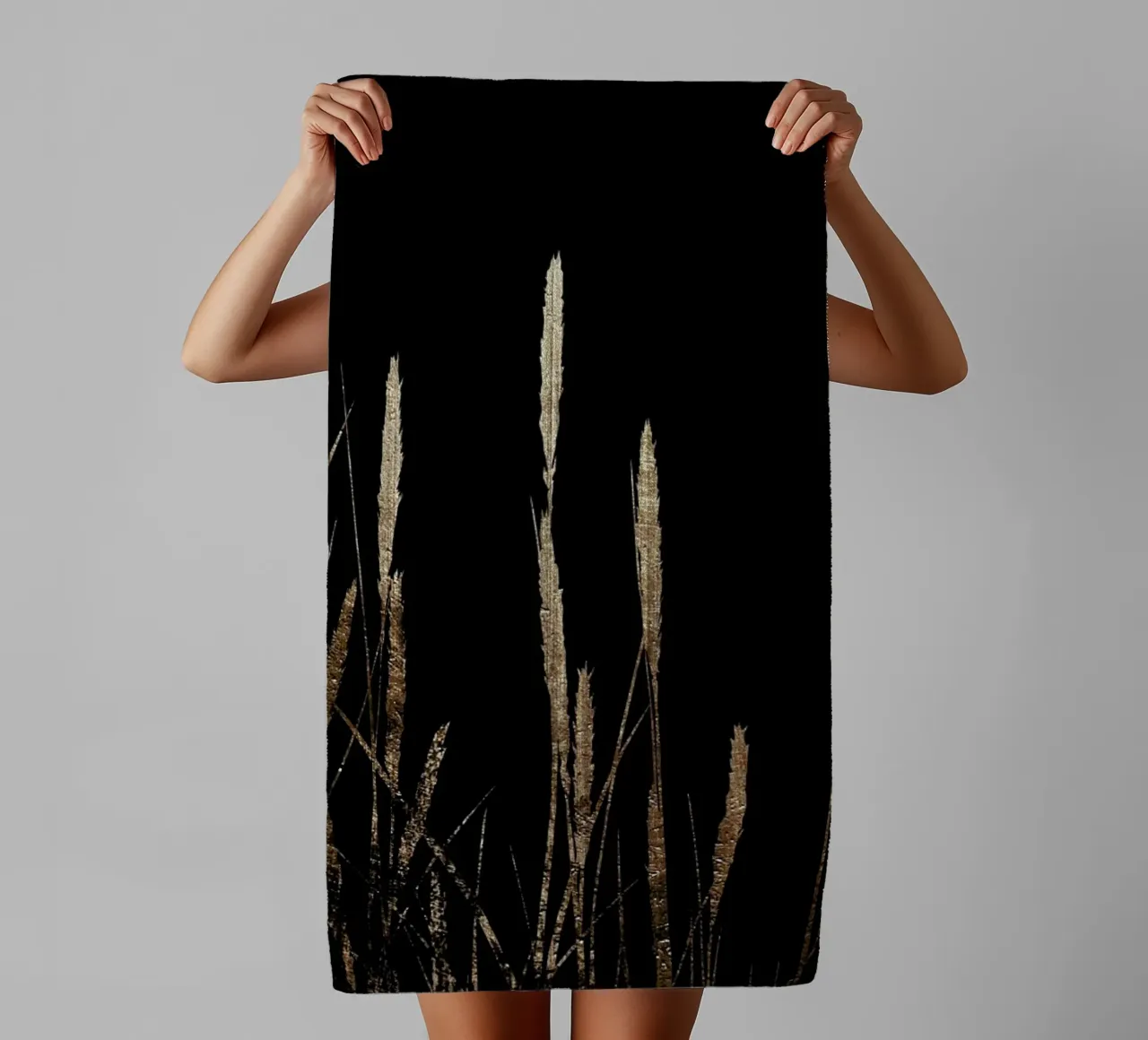 Golden Fields In The Dark towel by Kubistika