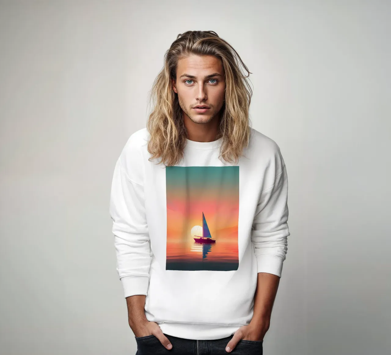 Velero en la playa sudadera de Bartosz Powalka