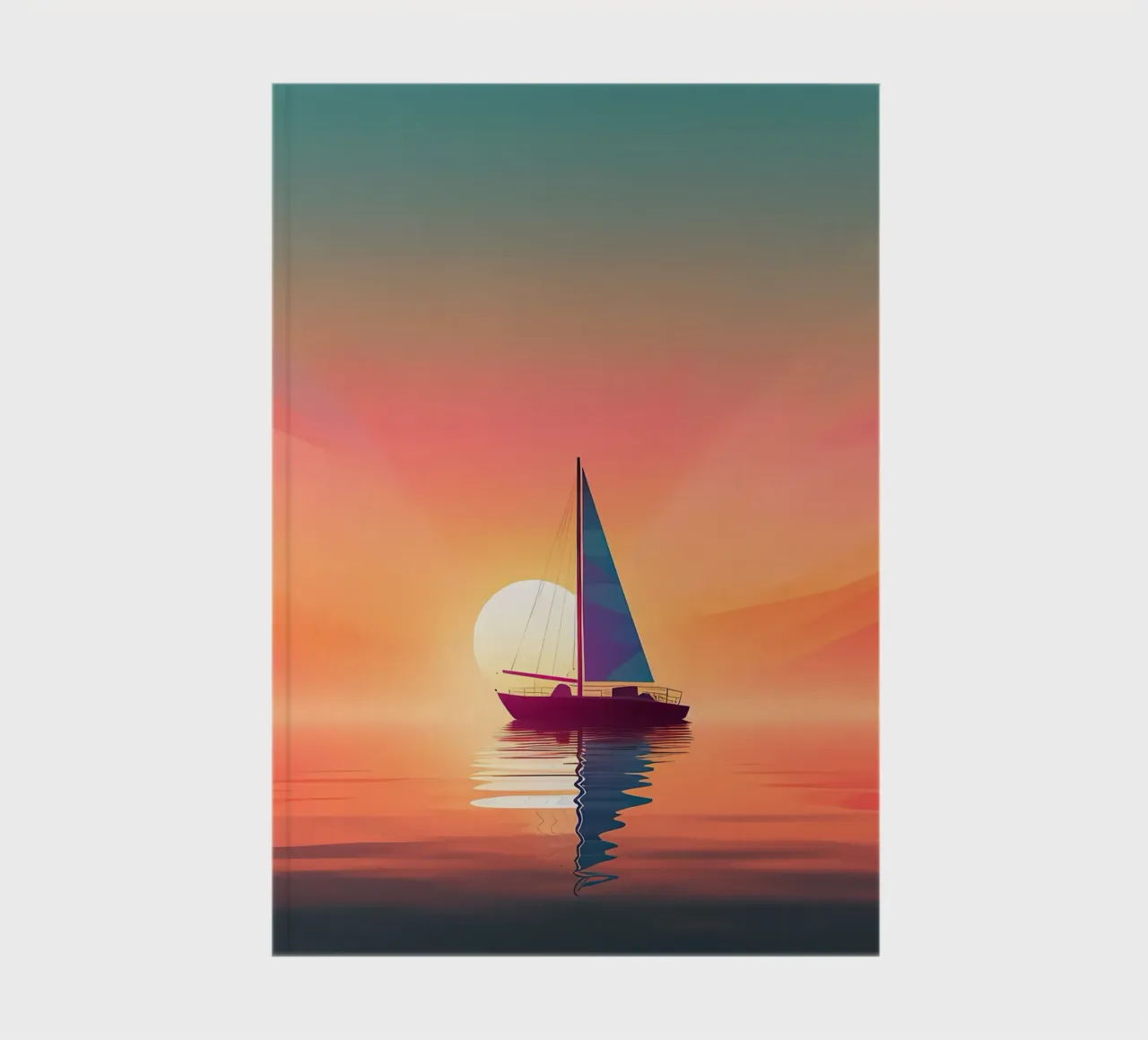 Sailboat on the beach notebook by Bartosz Powalka