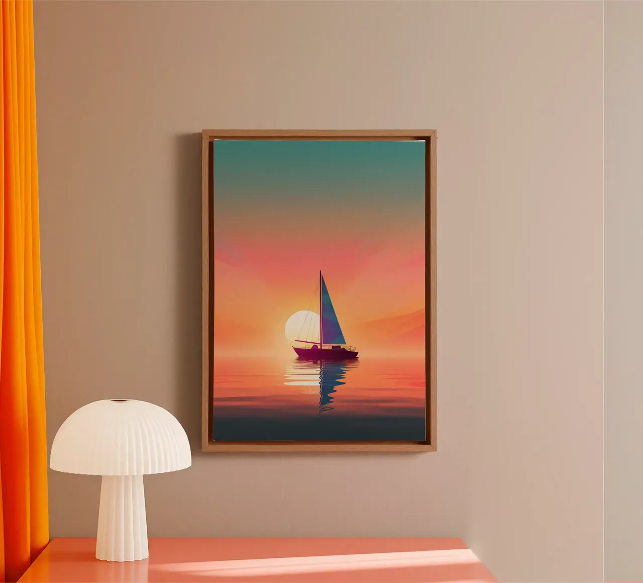Zeilboot op het strand canvas met Baklijst van Bartosz Powalka