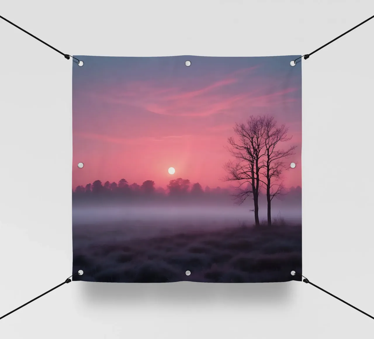 Tramonto con nebbia_5 telo in pvc da Pink- und LoveArt by LK