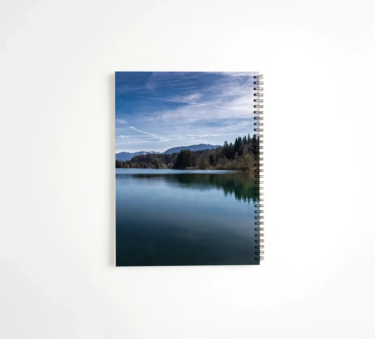 Isar reservoir Tölz in spring spiral notebook by 5ecken