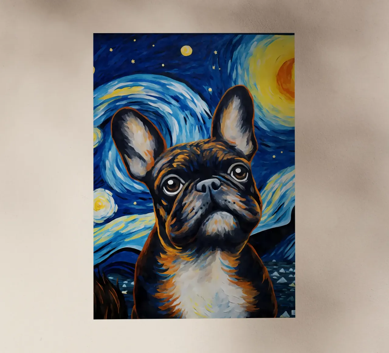 Notte dei bulldog francesi pellicola backlit da Adrian Patel