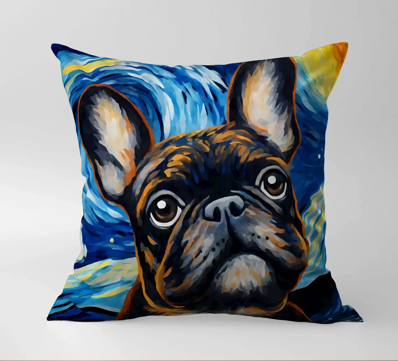 Notte dei bulldog francesi cuscino da Adrian Patel