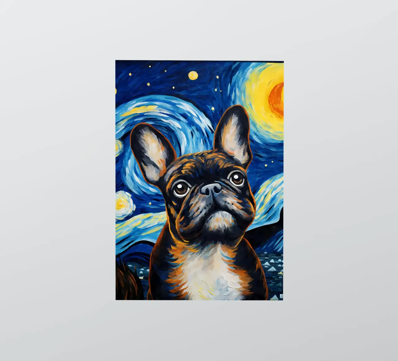 Notte dei bulldog francesi adesivo da Adrian Patel