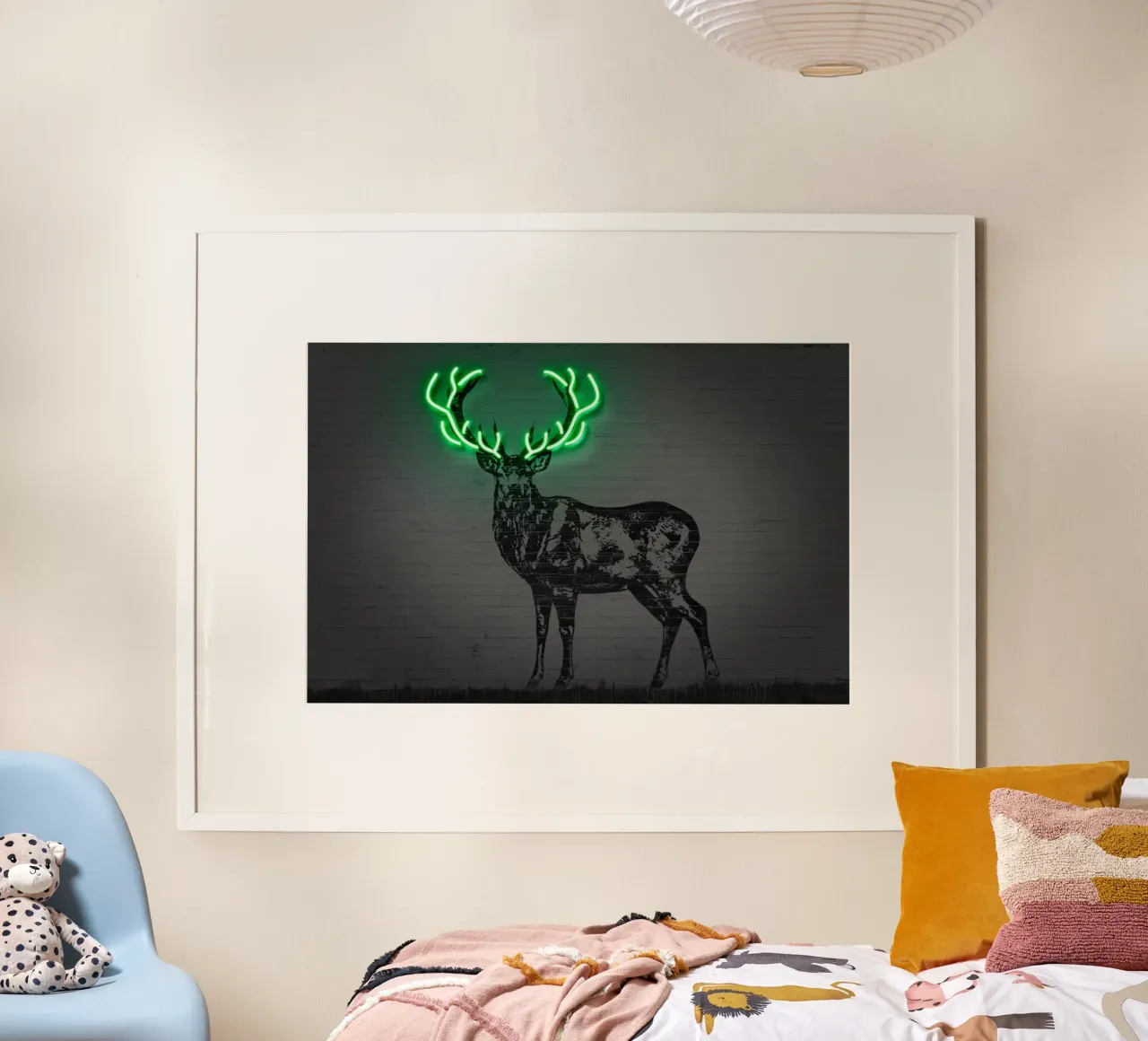 Deer2 poster con telaio in legno da Octavian
