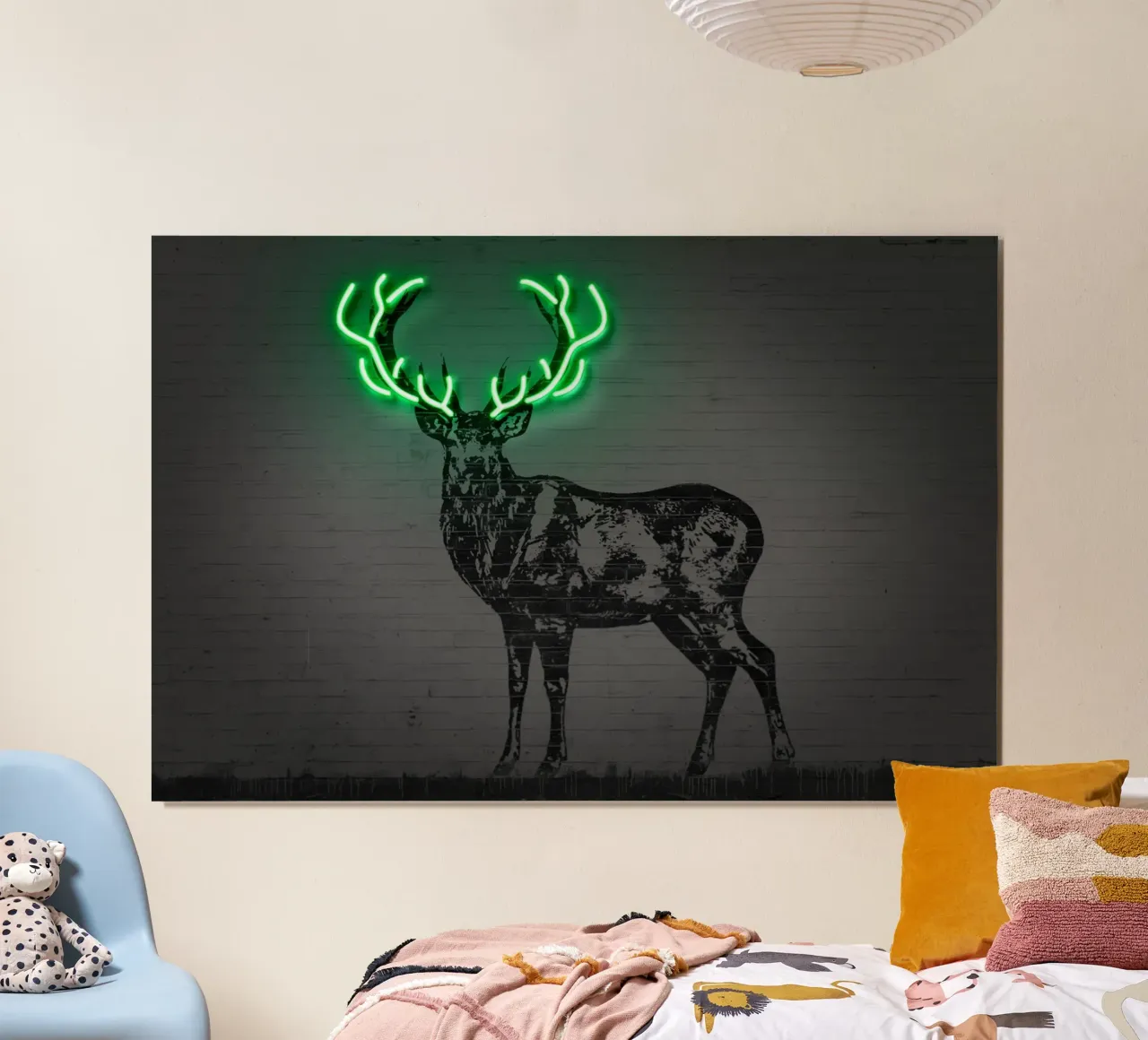 Deer2 poster con telaio in legno da Octavian