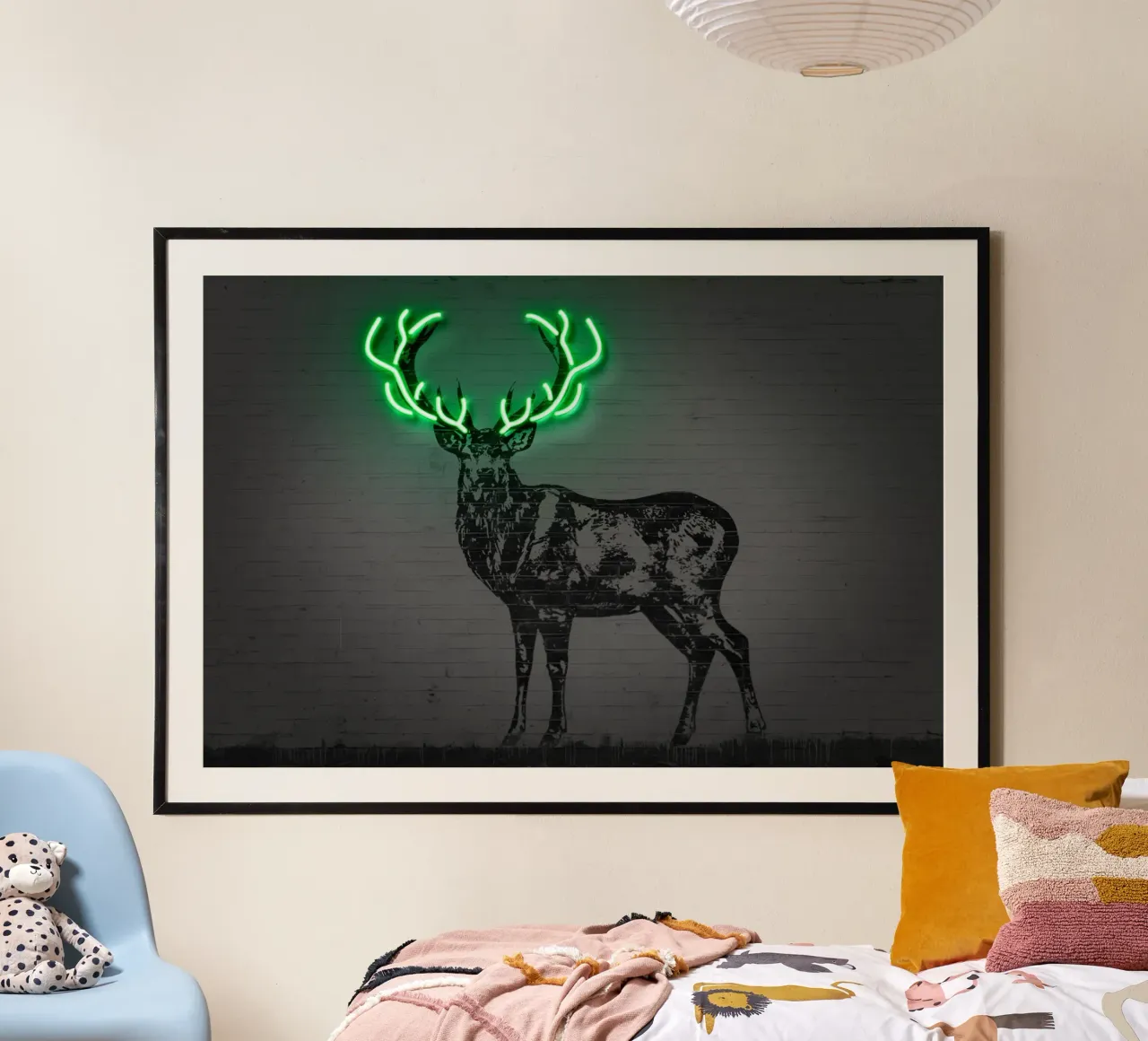 Deer2 poster con telaio in legno da Octavian