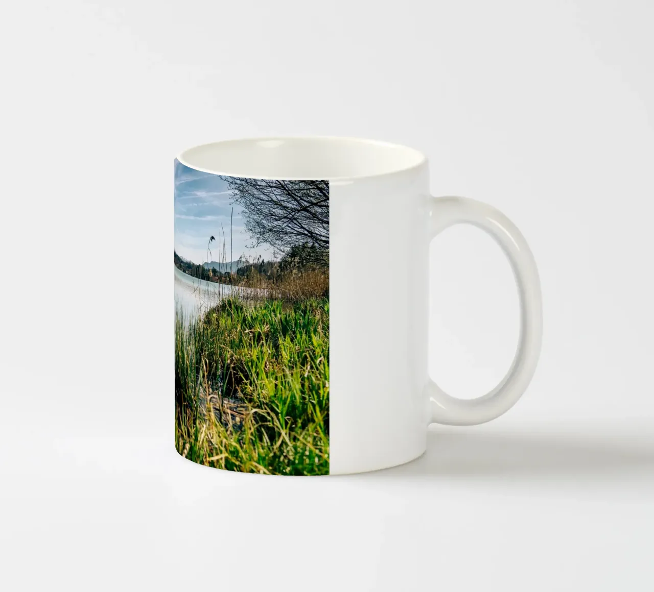 Vista sulle rive dell'Isar in Baviera tazza in ceramica da 5ecken