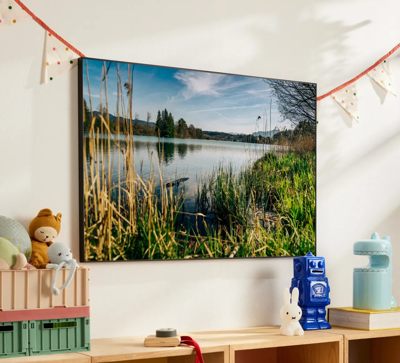 Vista sulle rive dell'Isar in Baviera alluminio dibond da 5ecken