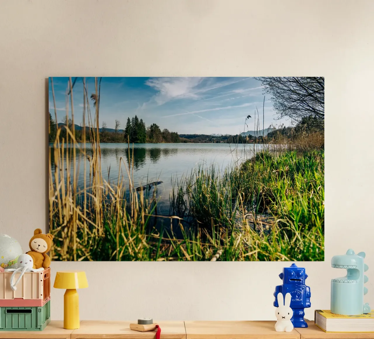 Vista sulle rive dell'Isar in Baviera alluminio dibond da 5ecken