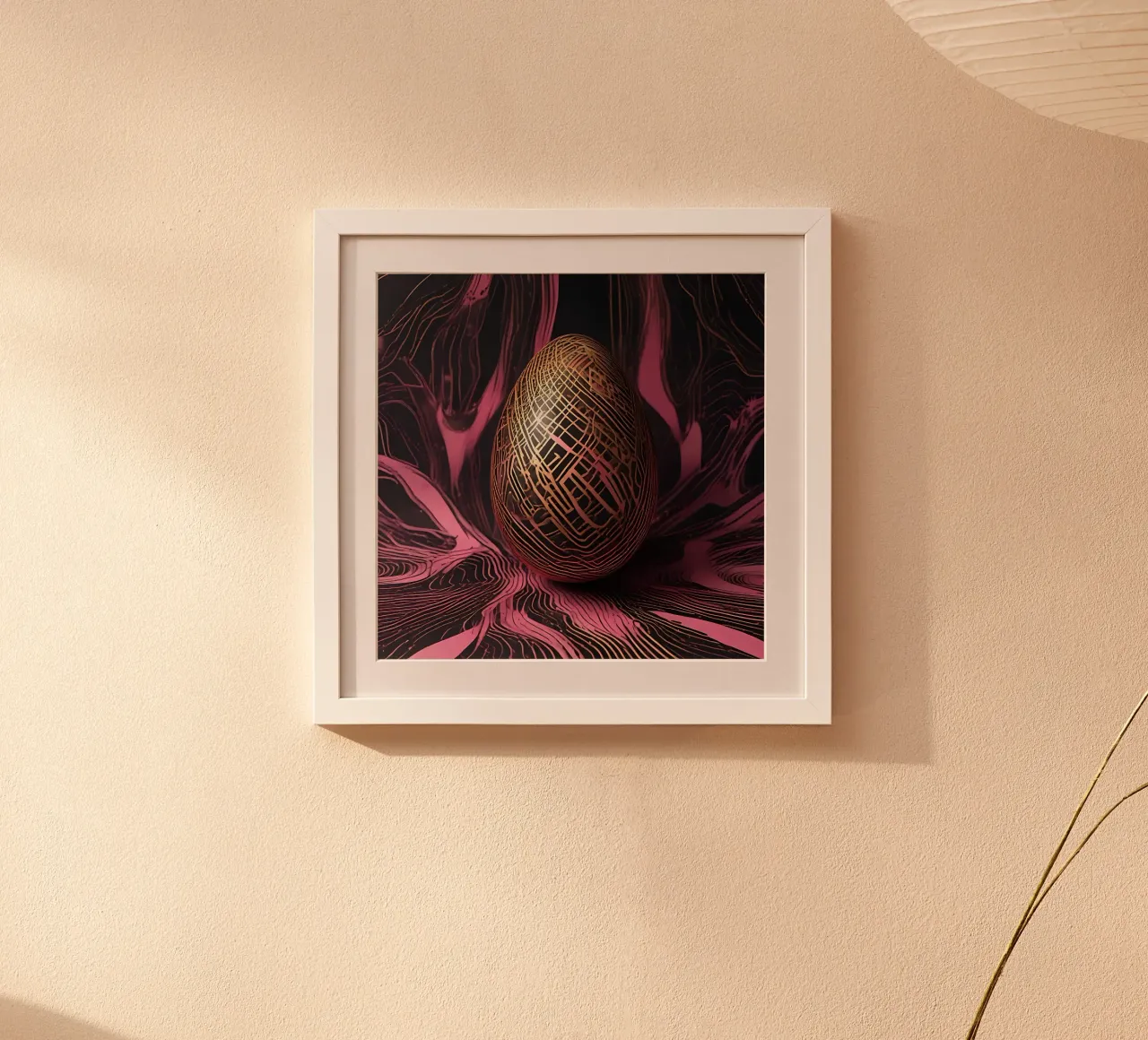 Uovo di decaffeinato_1 poster con telaio in plastica da Pink- und LoveArt by LK