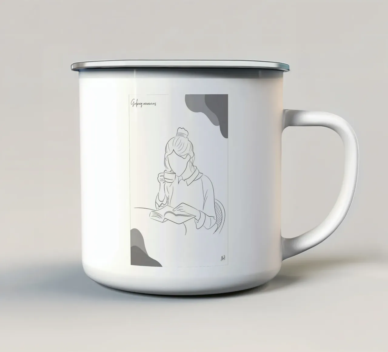 Ricordi inghiottiti 2 tazza in smalto da Aiden Garcia