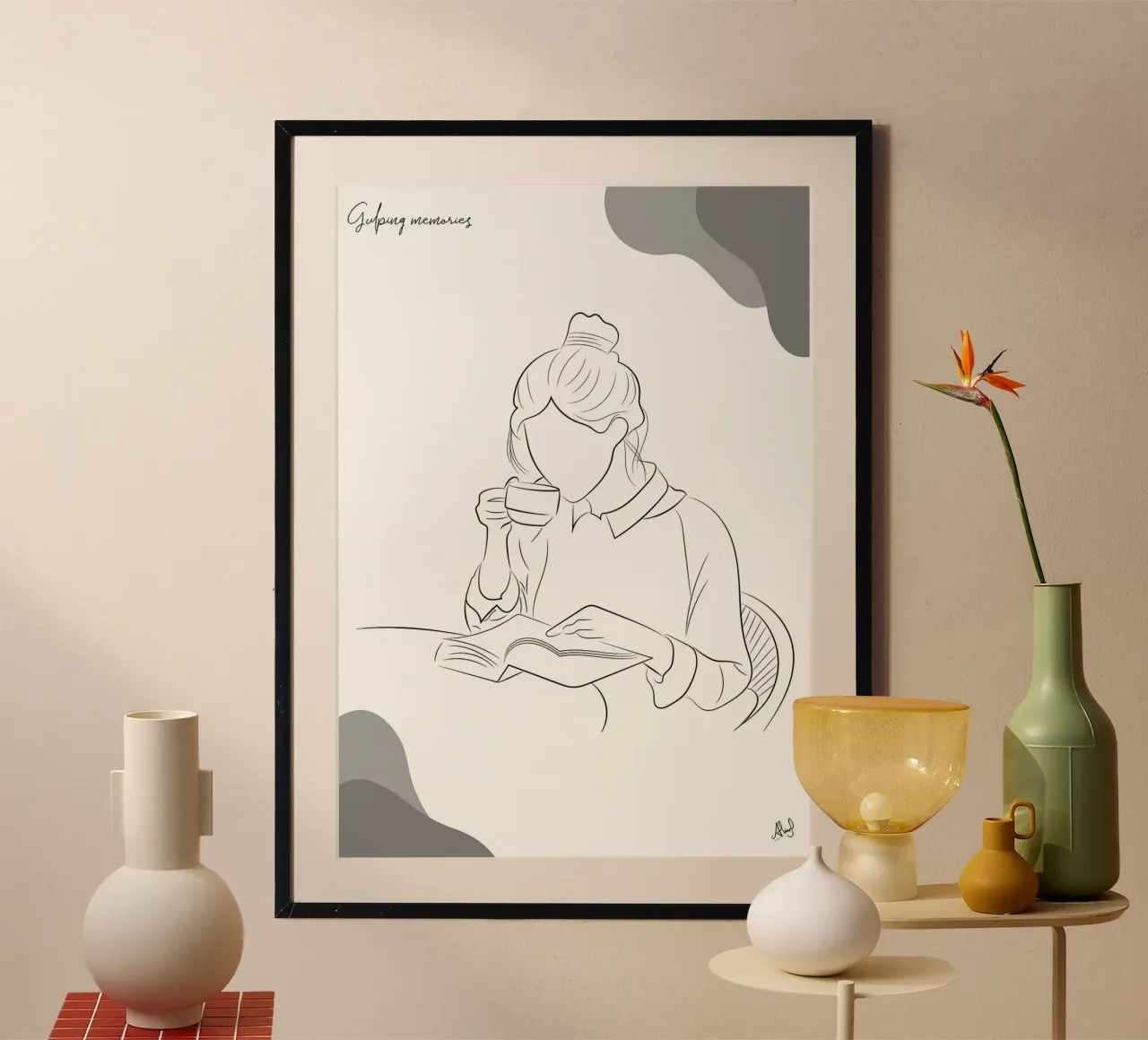 Ricordi inghiottiti 2 poster con telaio in plastica da Aiden Garcia