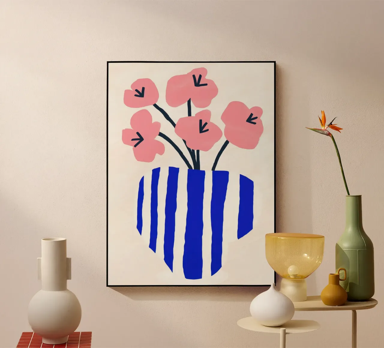 Ciclamino minimalista | Natura morta in rosa e blu plexiglass da Autofocus