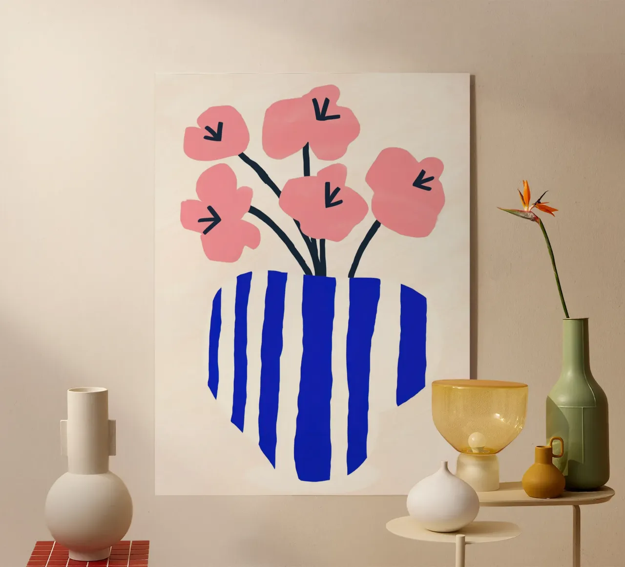 Ciclamino minimalista | Natura morta in rosa e blu plexiglass da Autofocus