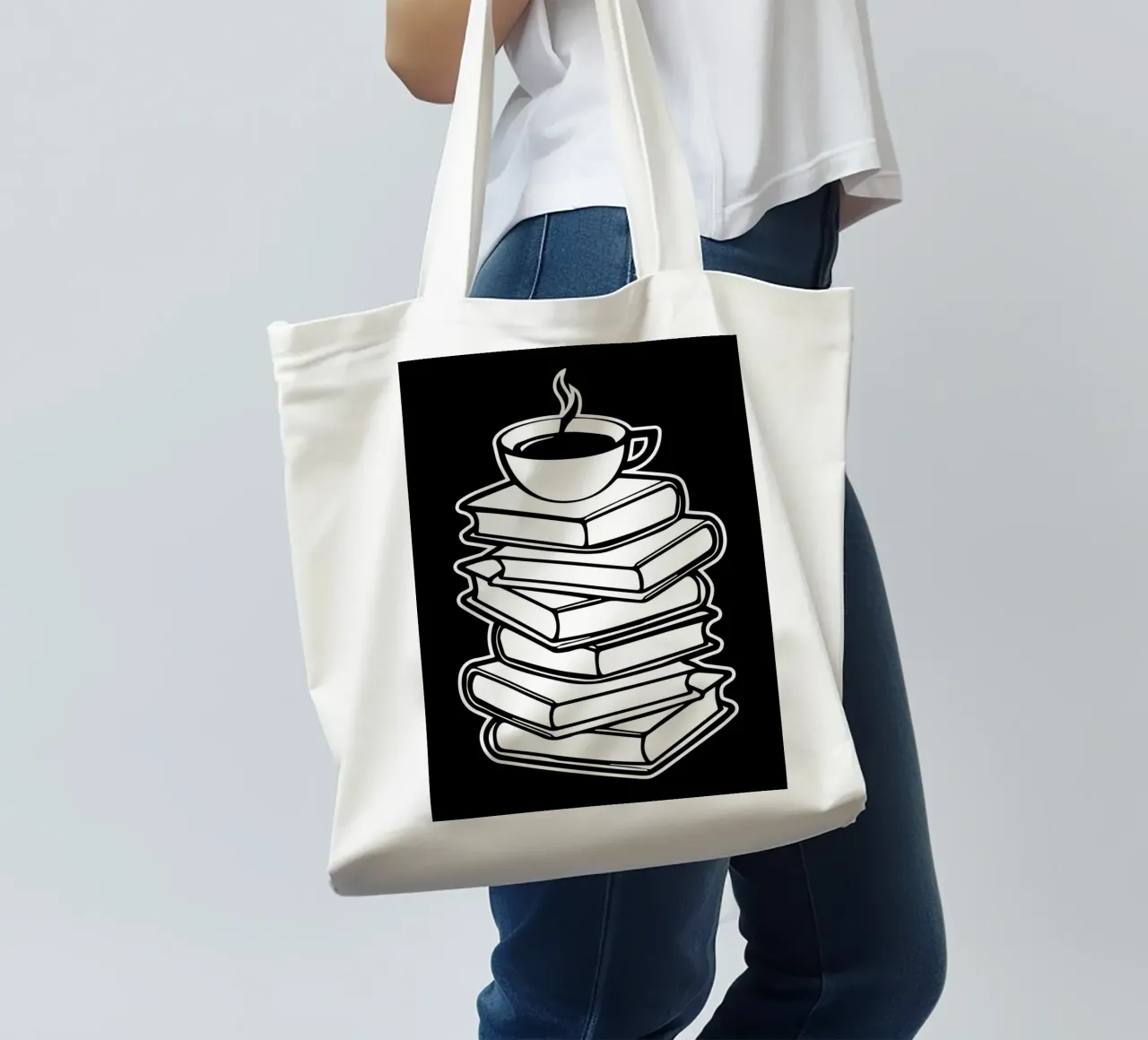 Bookworm Coffee Lover tote bag by Aiden Garcia