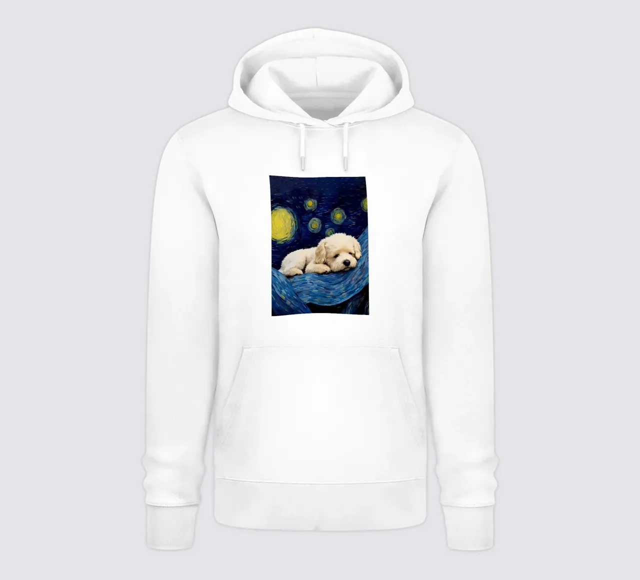 notte stellata cane Sleepy felpa con cappuccio da Adrian Patel