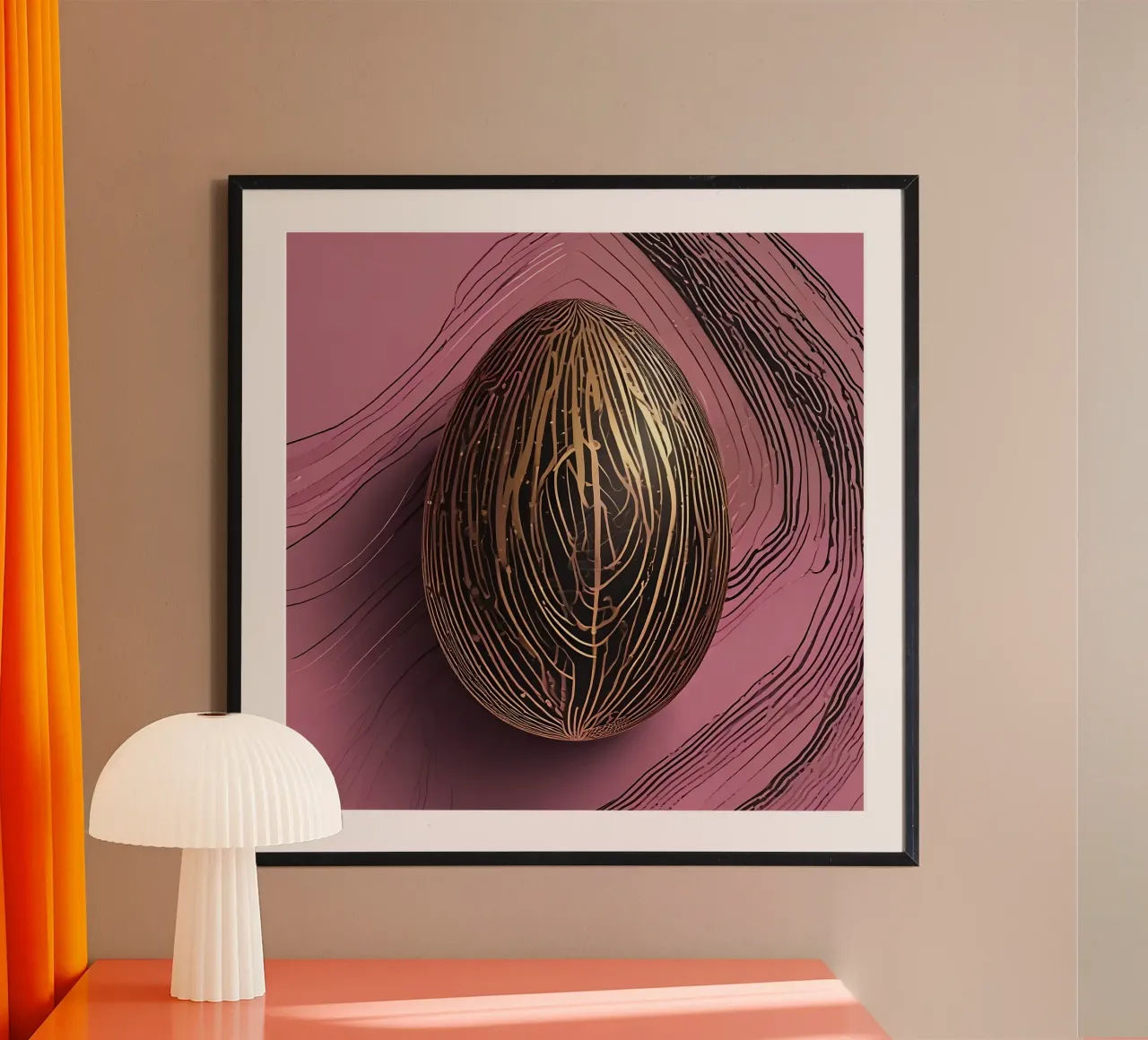 Uovo_4 poster con telaio in plastica da Pink- und LoveArt by LK