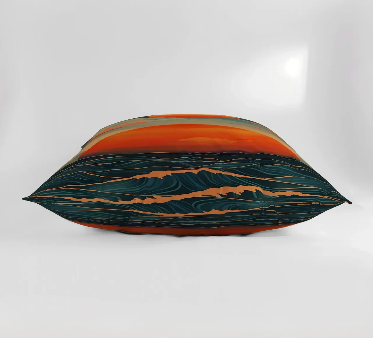 Sunset Ocean Waves decorative cushion by Bartosz Powalka