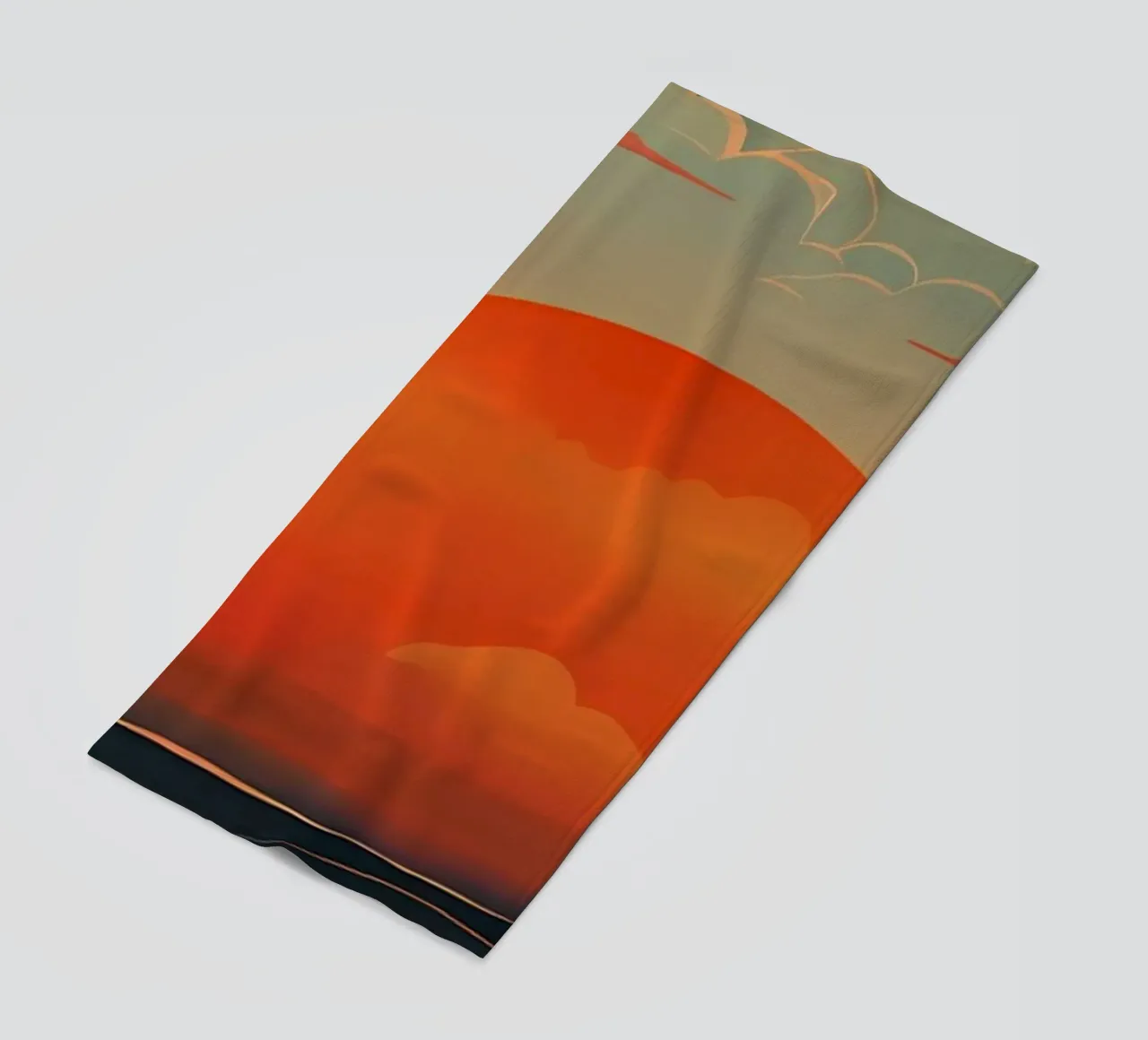 Zonsondergang oceaangolven strandhanddoek van Bartosz Powalka