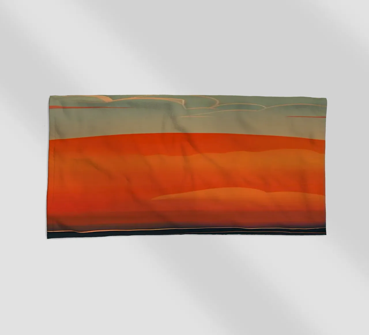 Zonsondergang oceaangolven strandhanddoek van Bartosz Powalka