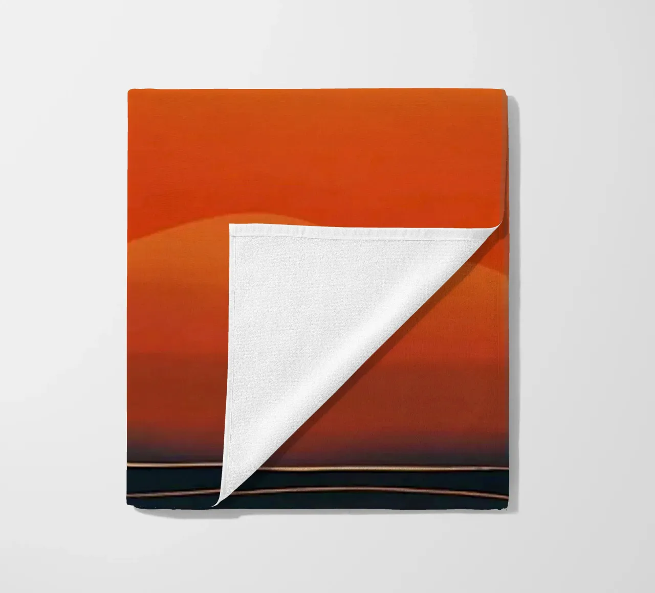 Zonsondergang oceaangolven strandhanddoek van Bartosz Powalka