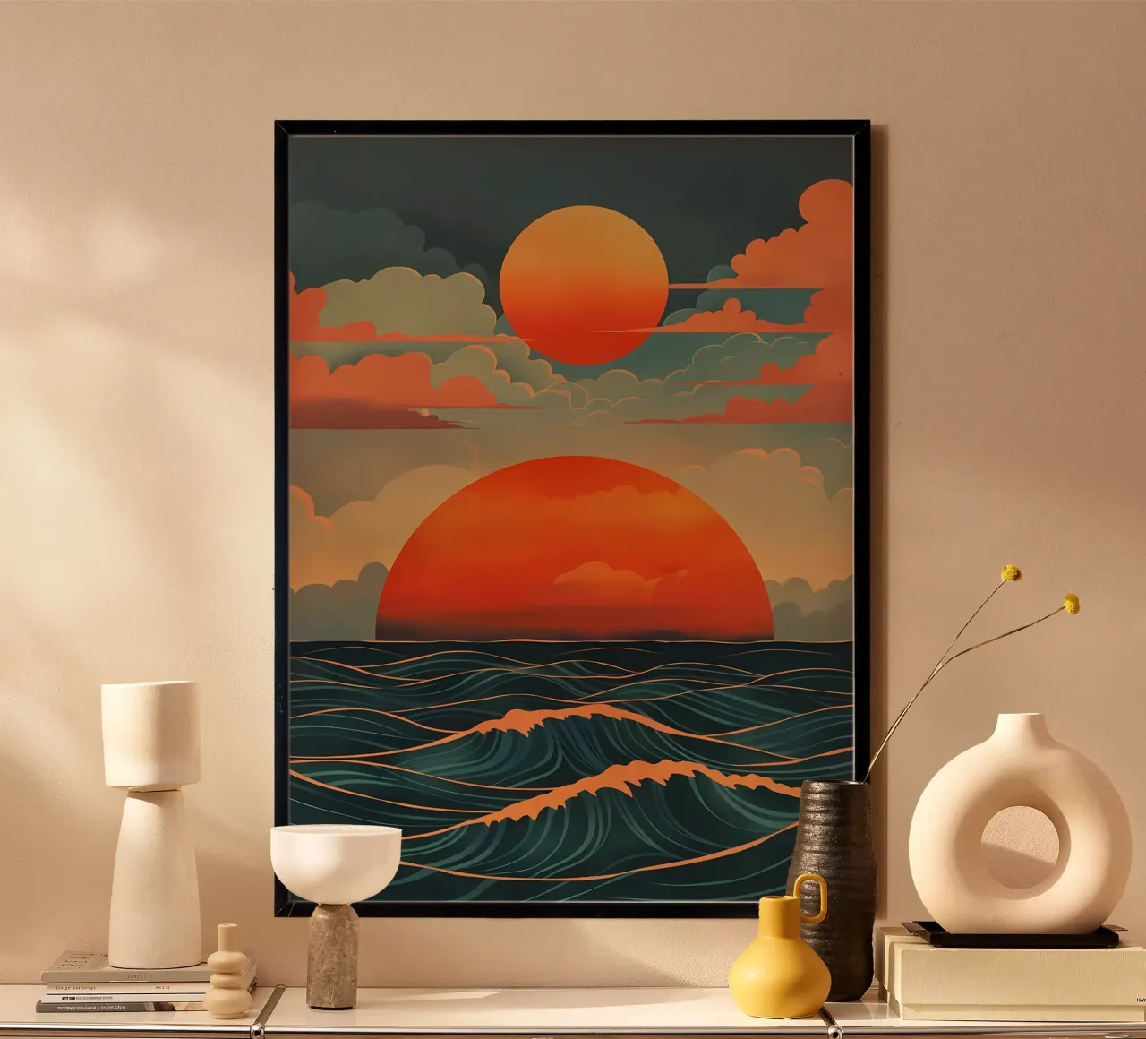 Sunset Ocean Waves hahnemühle by Bartosz Powalka
