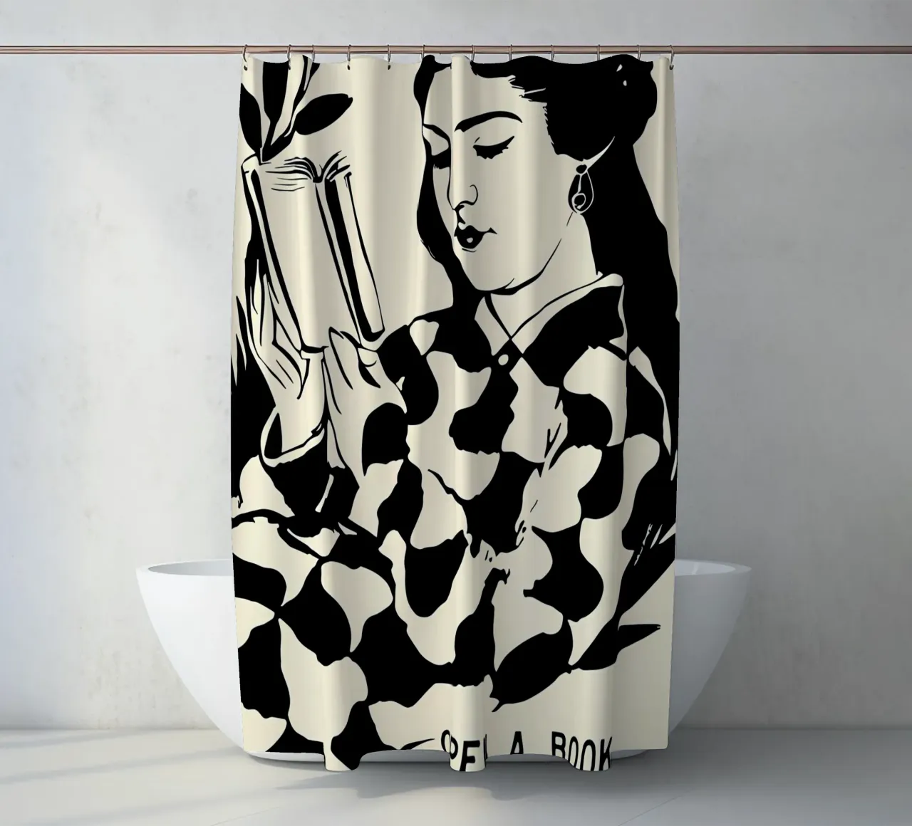 Library Vintager shower curtain by Aiden Garcia
