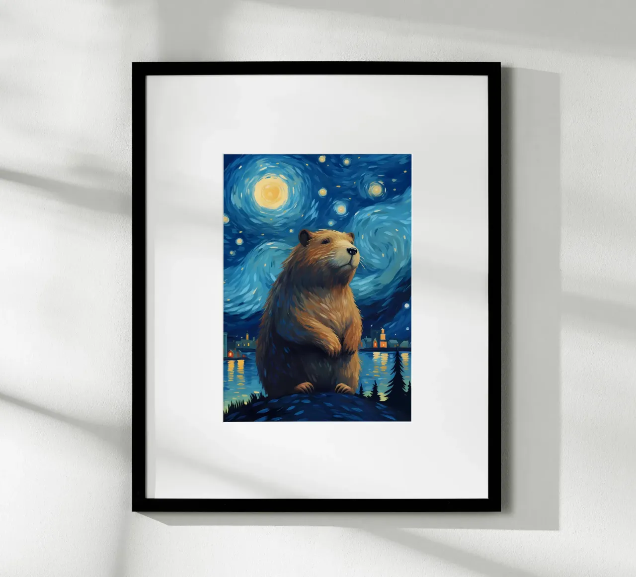 Notte stellata Capibara poster da Adrian Patel