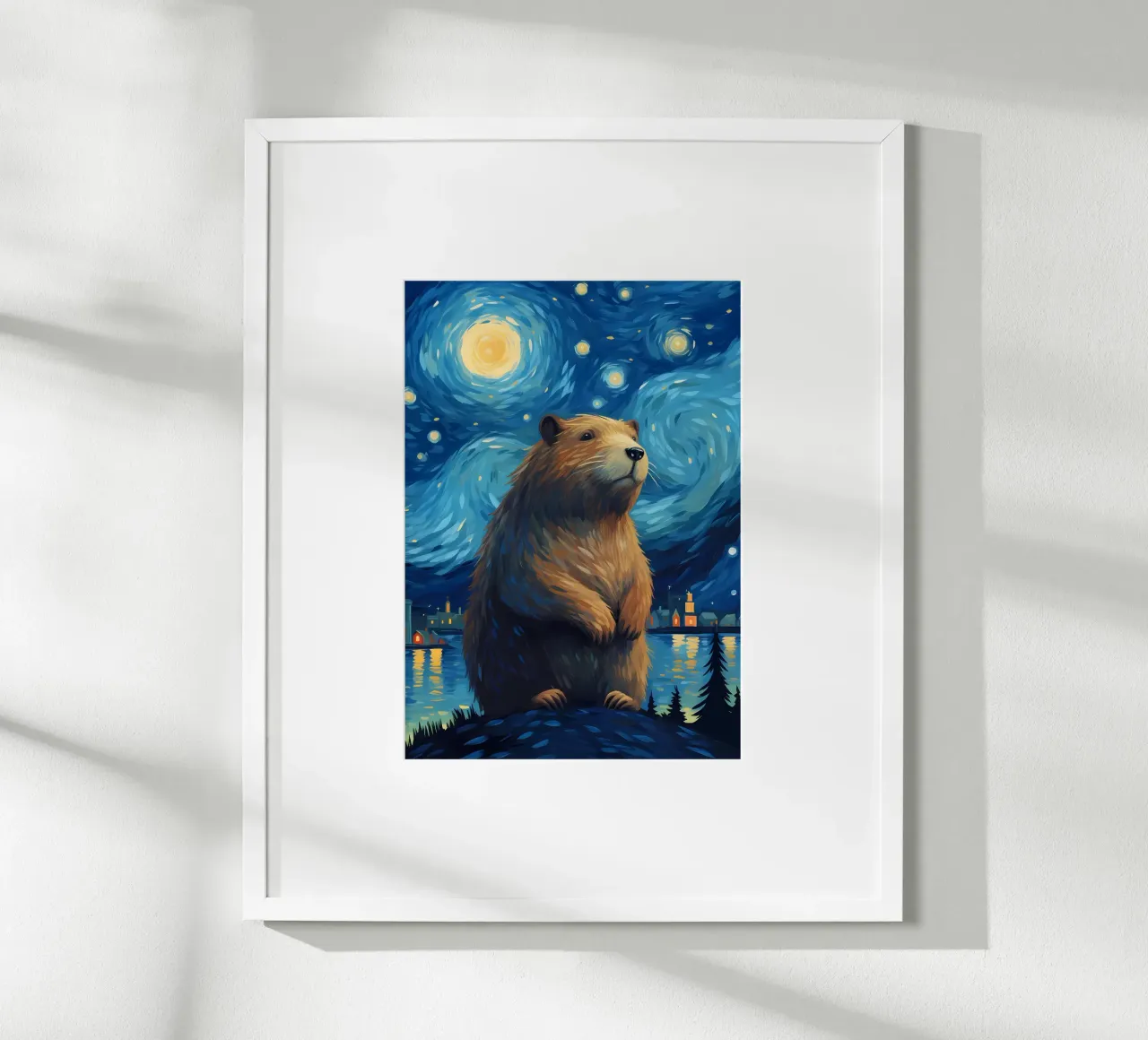Notte stellata Capibara poster da Adrian Patel