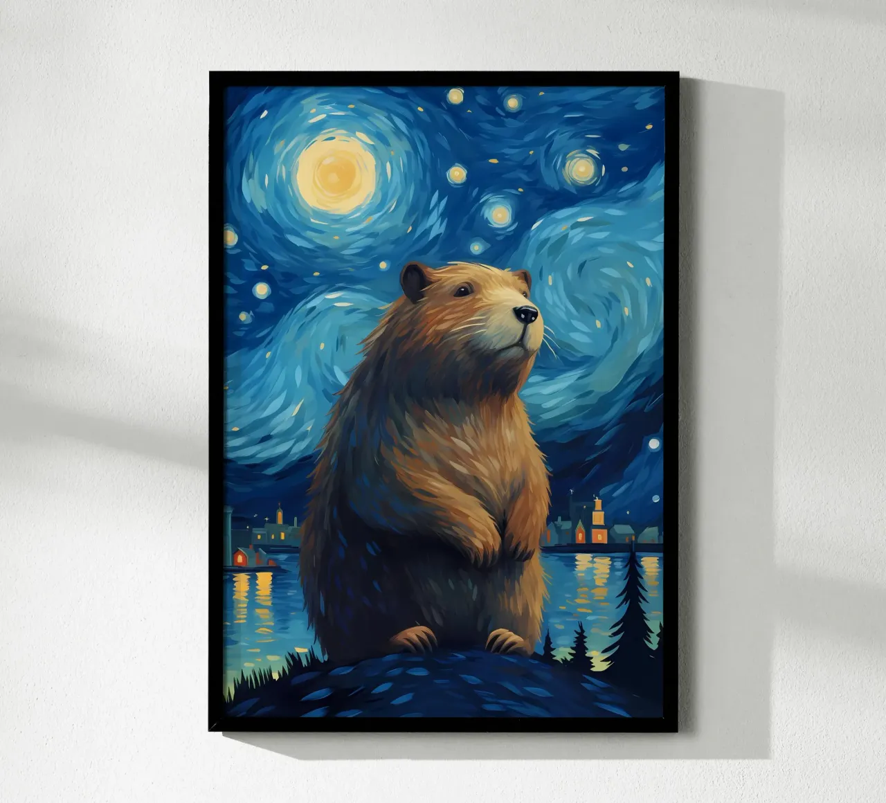 Notte stellata Capibara poster da Adrian Patel