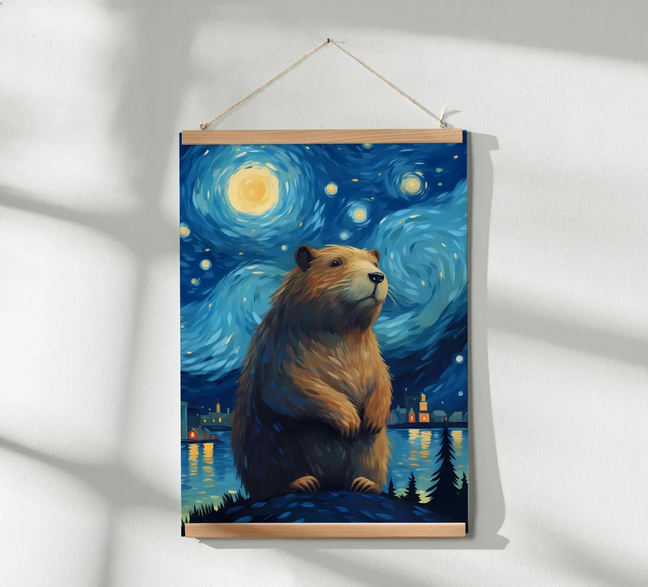 Notte stellata Capibara poster da Adrian Patel