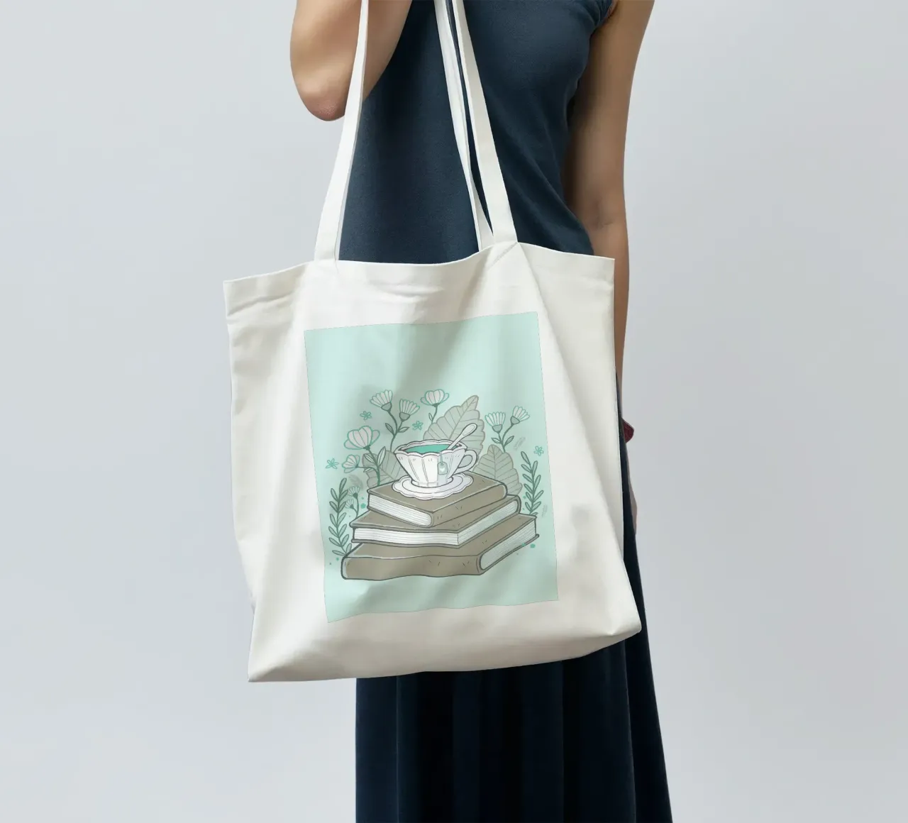 Books And Tea tote bag by Aiden Garcia