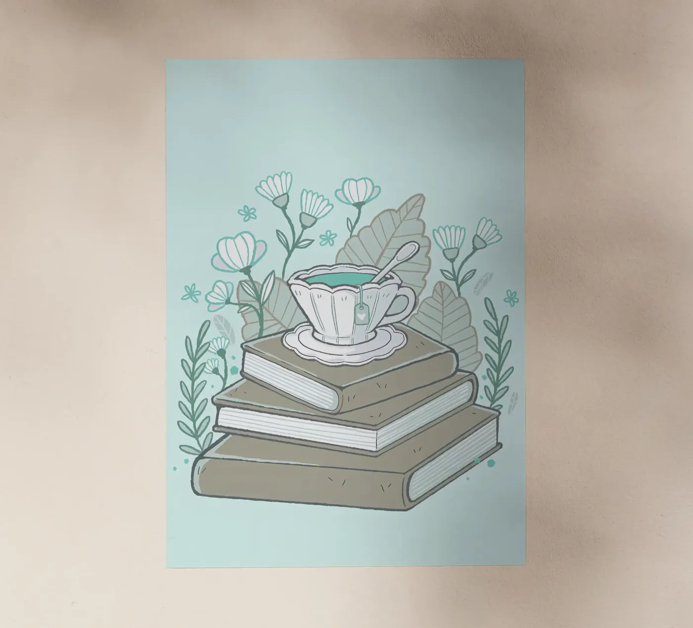 Boeken en thee backlit folie van Aiden Garcia