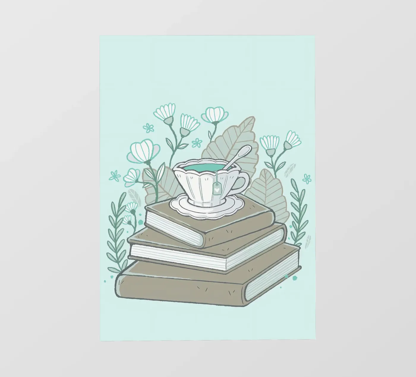 Boeken en thee backlit folie van Aiden Garcia