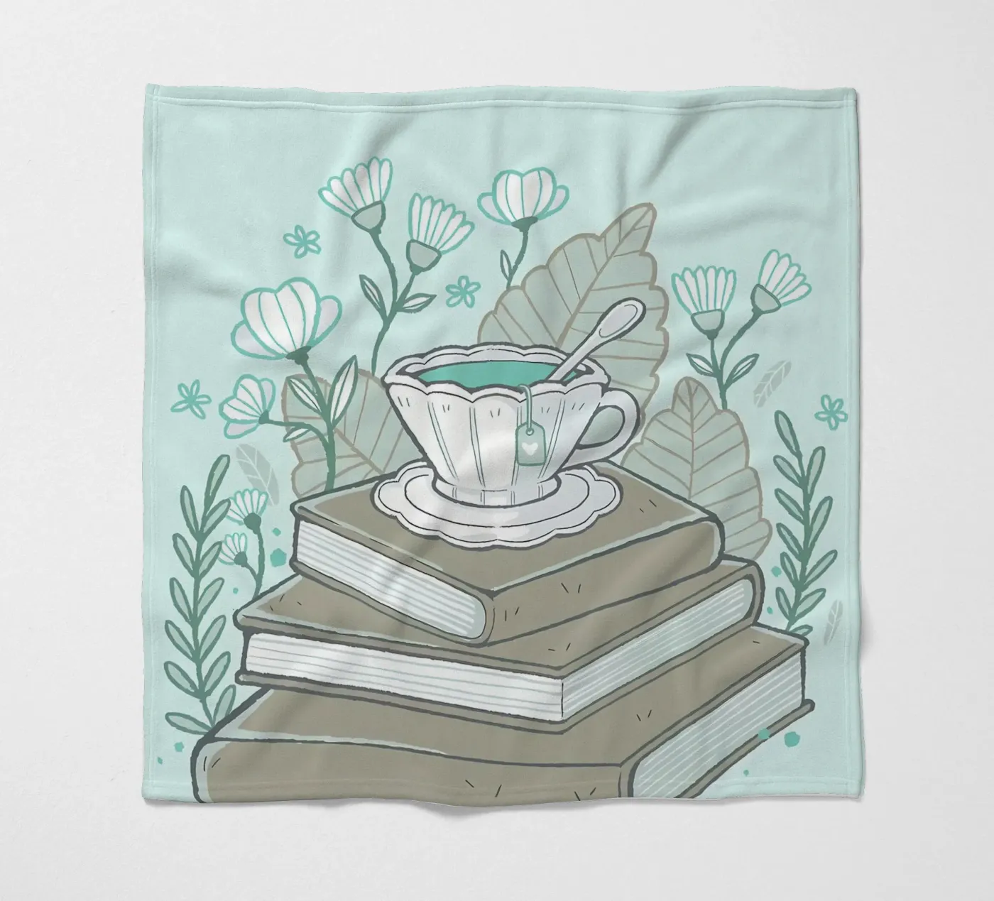 Boeken en thee fleecedeken van Aiden Garcia