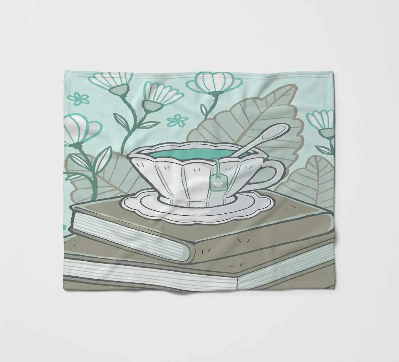 Boeken en thee fleecedeken van Aiden Garcia