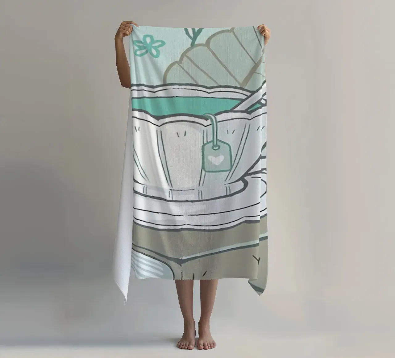 Books And Tea beach towel by Aiden Garcia