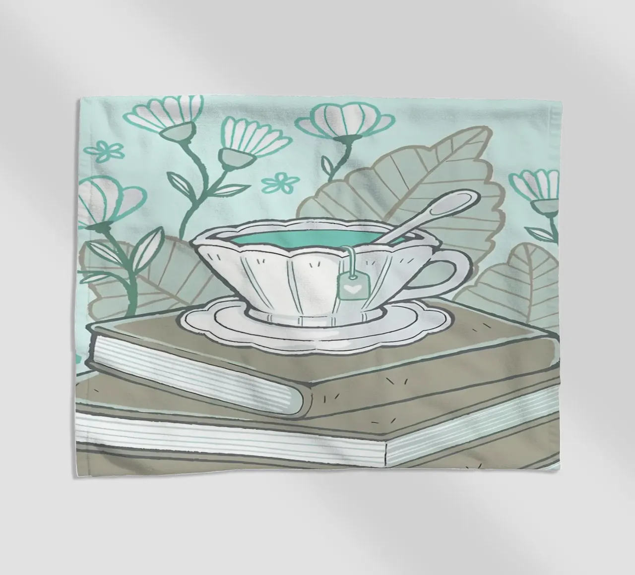 Books And Tea beach towel by Aiden Garcia