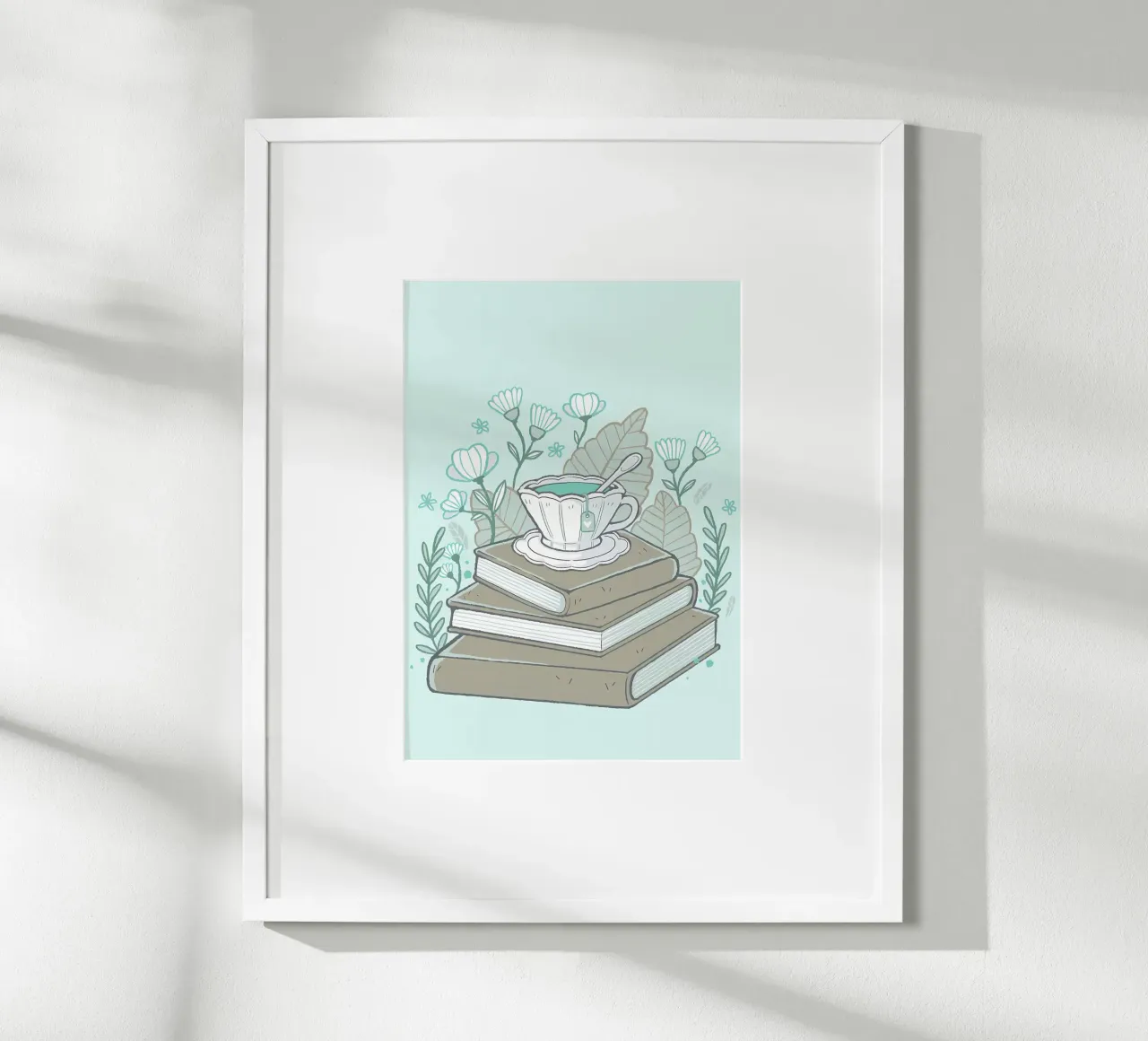 Libri e tè poster da Aiden Garcia