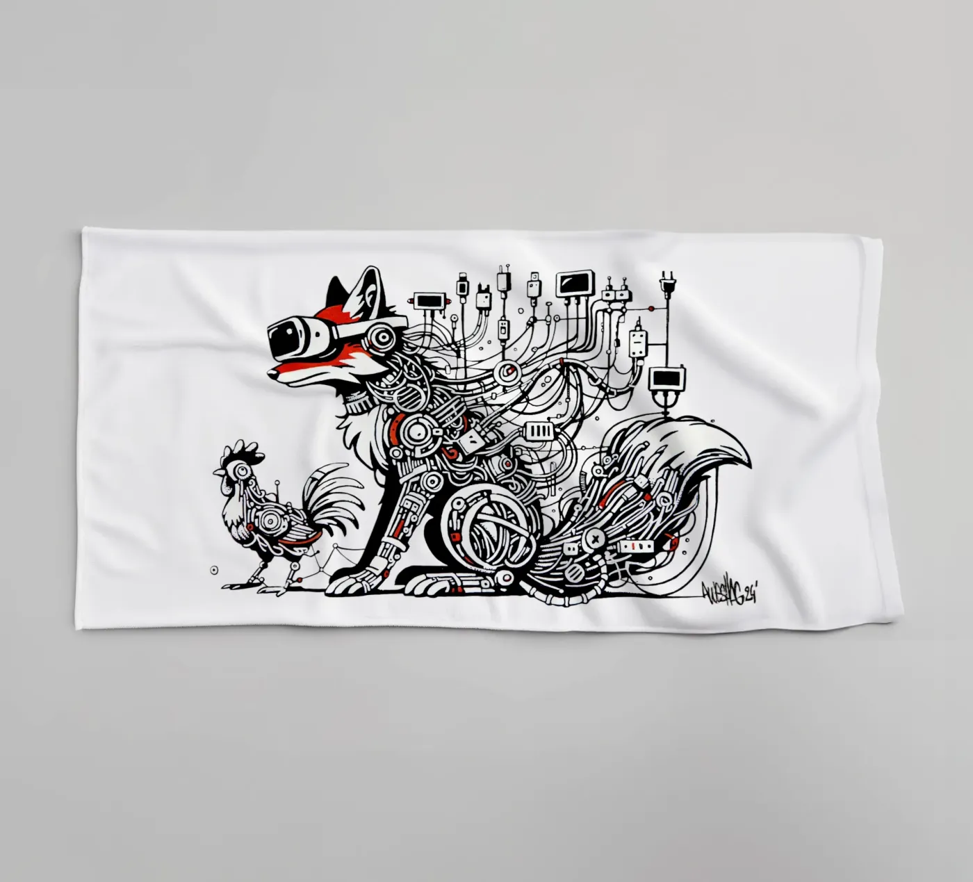 VR FOX towel by Awesome Shag store
