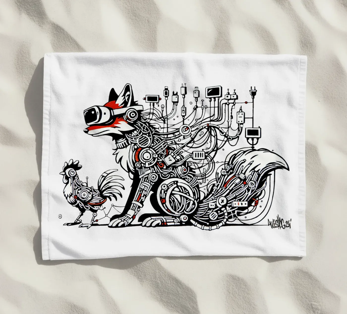 VR FOX strandhanddoek van Awesome Shag store