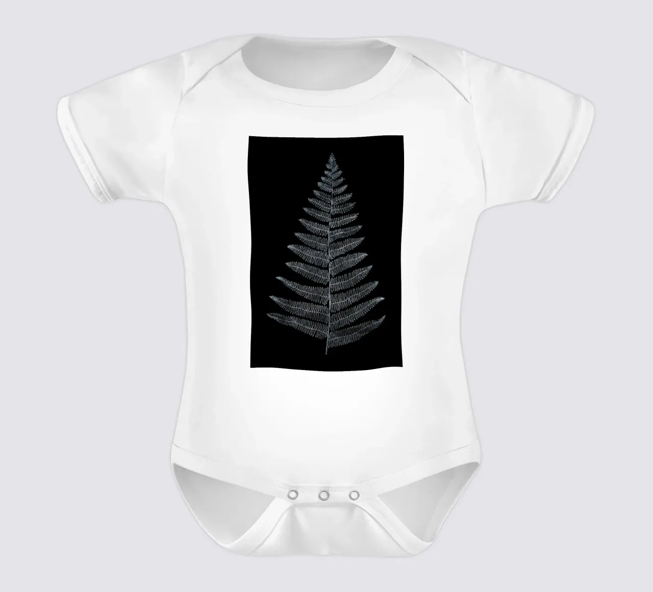 Botanica Minimalistica No.2 short-sleeve baby romper by Kubistika