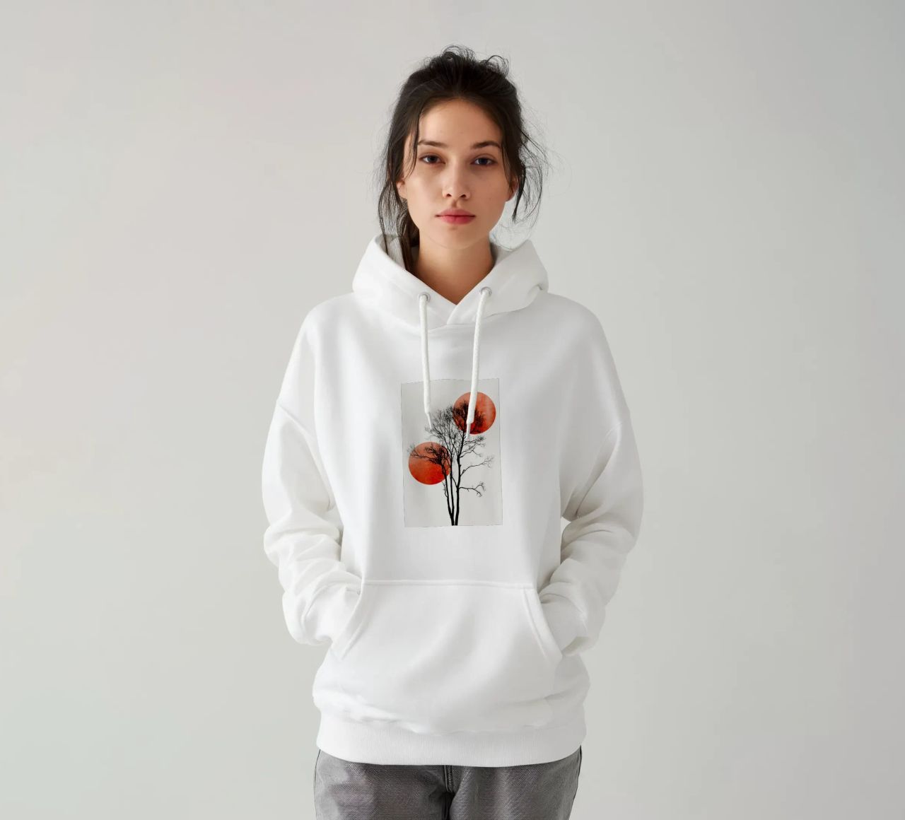 Sun And Moon Hiding Rouge felpa con cappuccio da Kubistika