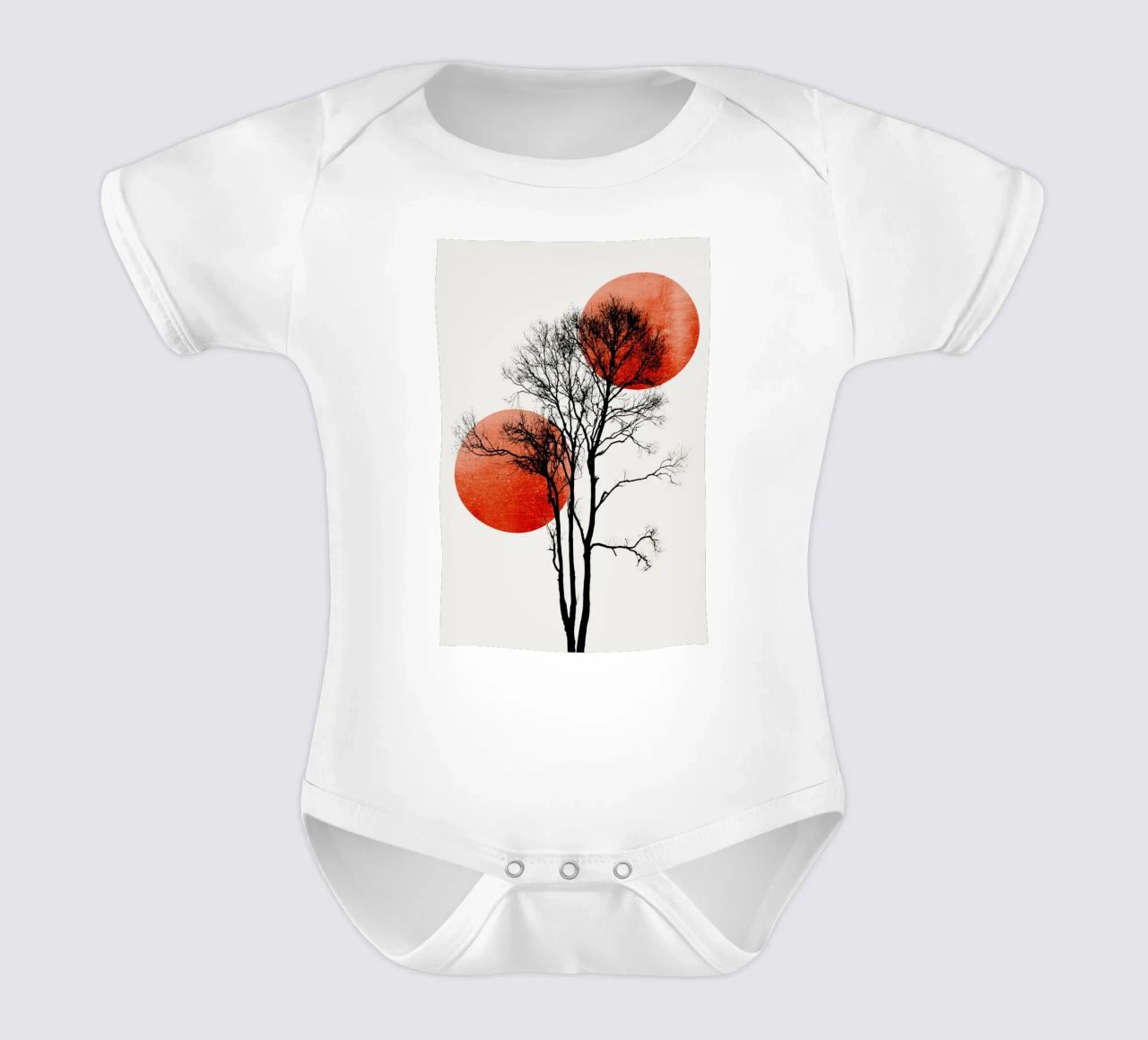 Sun And Moon Hiding Rouge Kurzarm Babybody von Kubistika
